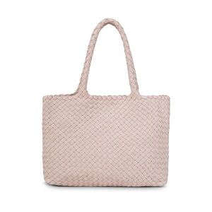 Milner Woven Tote, Blush Leather